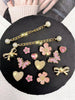 13/14/18pcs Detachable Hollow Out Clogs Charms Set, Including Bowknot, Flower, Bear, Star, Grape, Chain Clips, Versatile Shoe Decorations For Women Sandals, Slippers, Beach Bags, Ideal For Holidays, Birthday Party Gifts