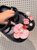 5pcs Pink Orchid Pearl Shoe Charms Set, 3D Flower Shoe Buckles Suitable For Clogs, Beach Sandals, Slippers And Other DIY Decoration Accessories